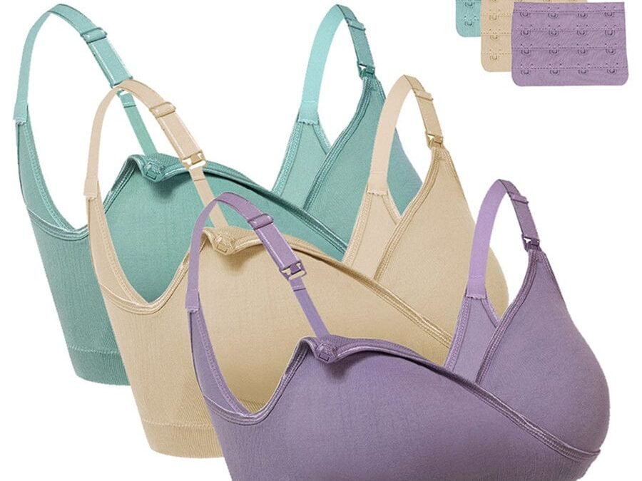 Pink & Purple Nursing Comfort Bra Trio