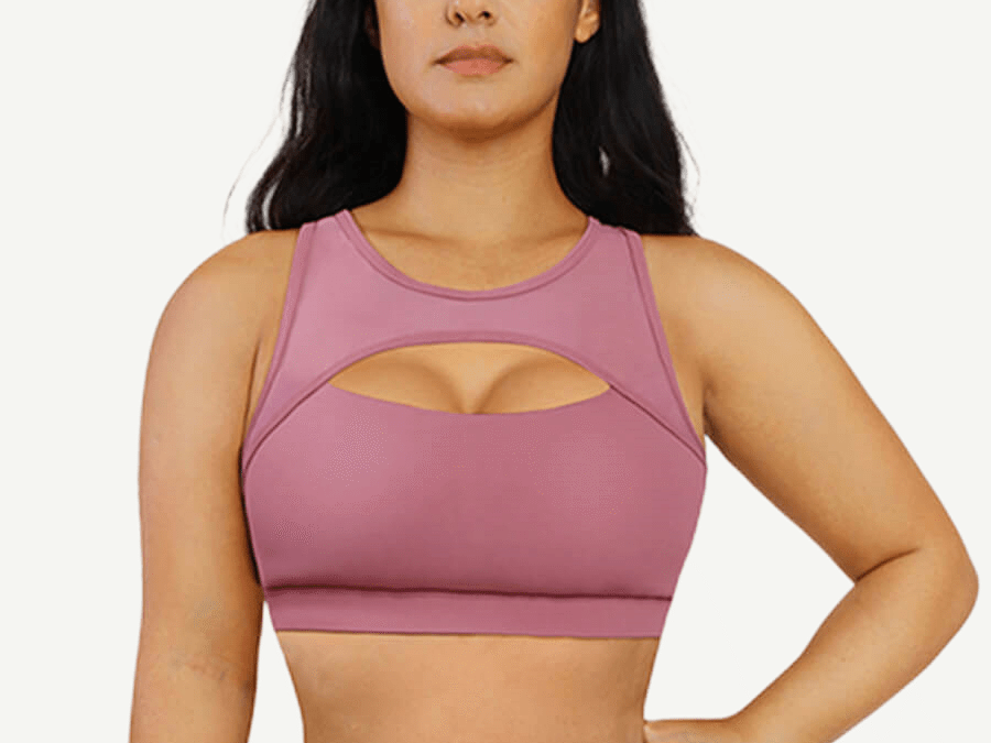 Hollow Cut Pink Sports Bra