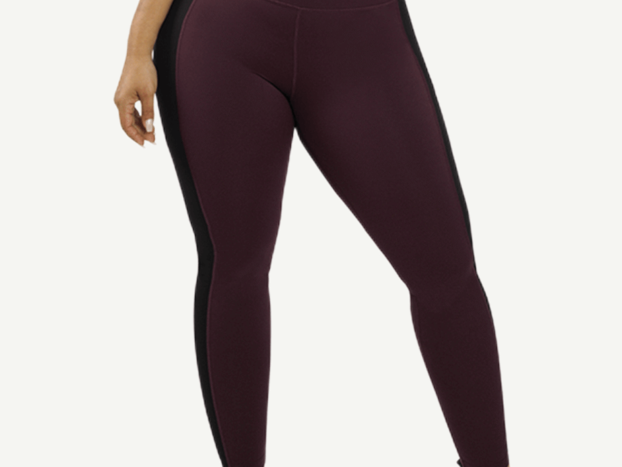 Red & Black Splice Yoga Leggings