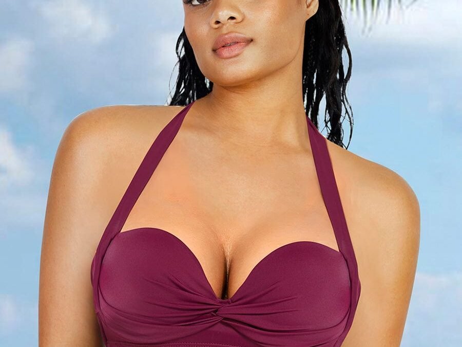 Strappy Twist Knot Tankini Top