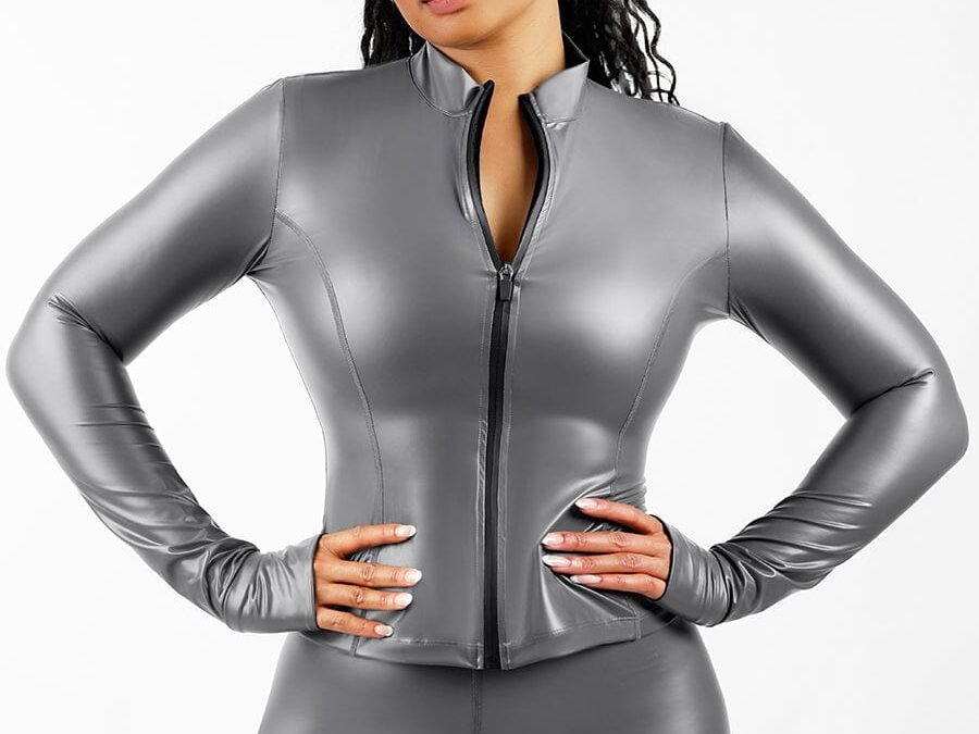 Silver Radiance Long Sleeve Sports Top