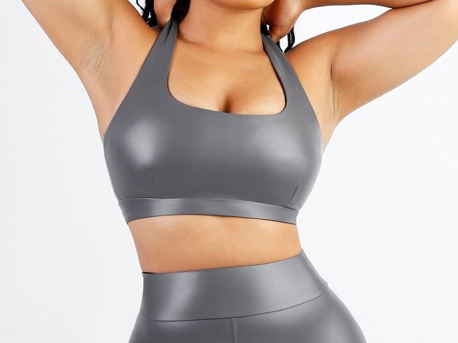 Silver Flex Sport Bra with Removable Support