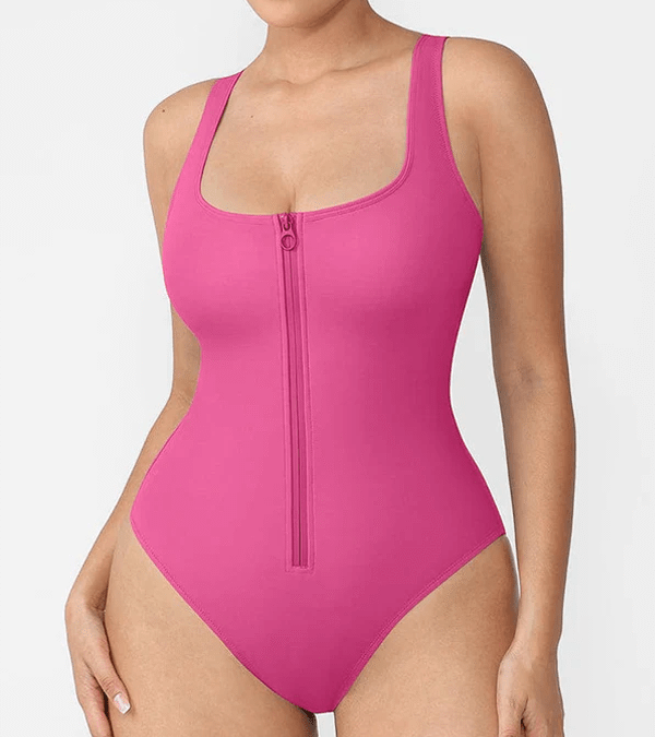 Pink Shaping Waist Control One-Piece Swimsuit