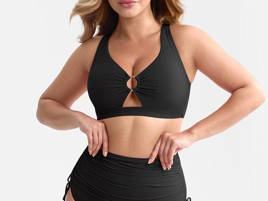 Deep V Drawstring Chic Swimsuit