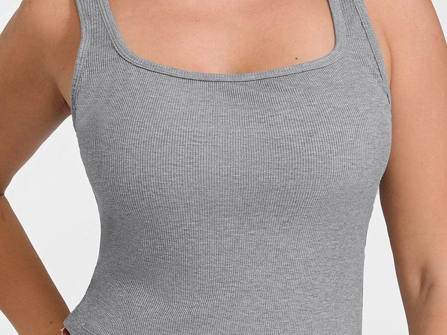 Ribbed Rayon Wide Strap Tank Top