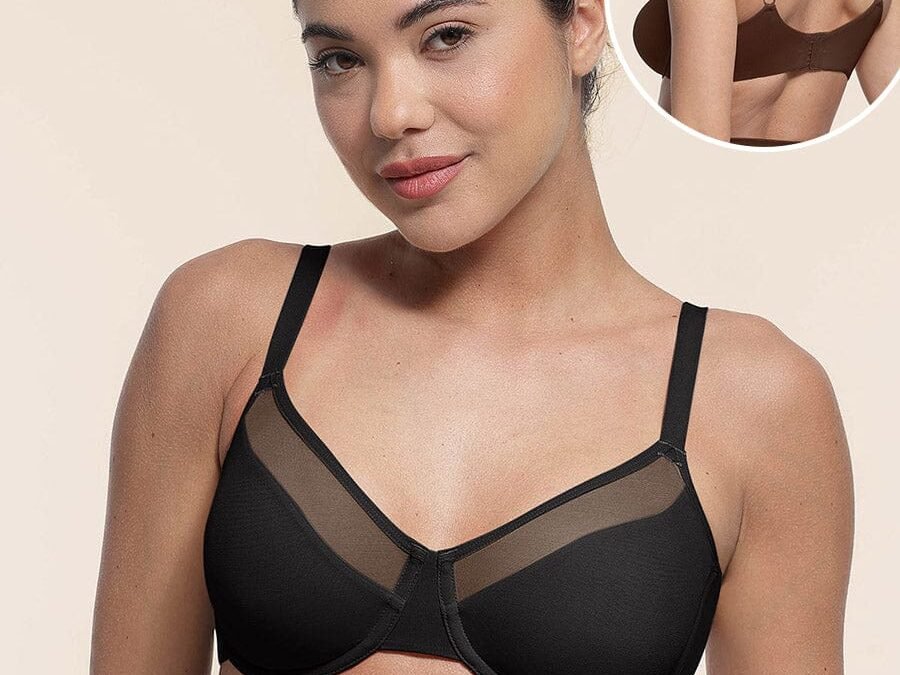 Mesh Full Coverage Unlined Bra with Adjustable Straps