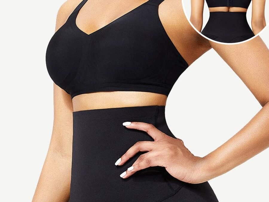 Black Seamless Sports Shaping Bra with Removable Pads