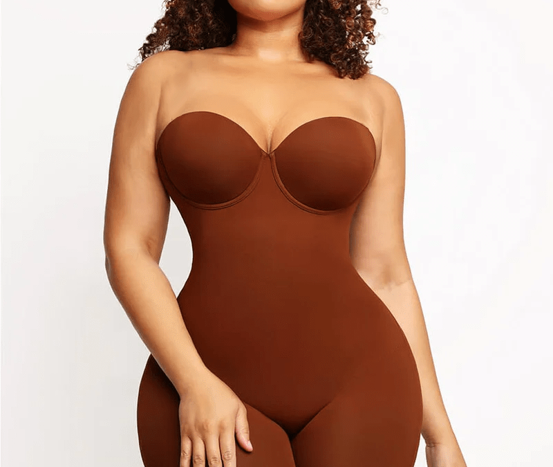 Back Smoothing Strapless Bodysuit with Push-Up Cups
