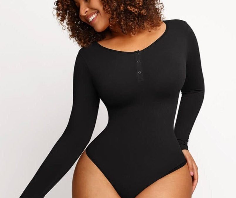 All-Day Comfort Long Sleeve Thong Bodysuit