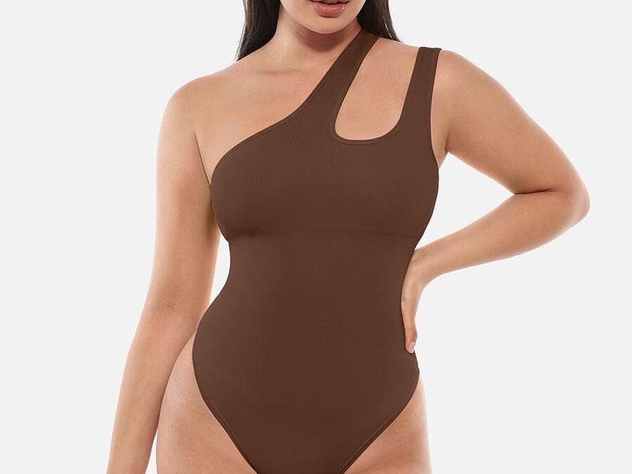 Sculpting One-Shoulder Cutout Bodysuit