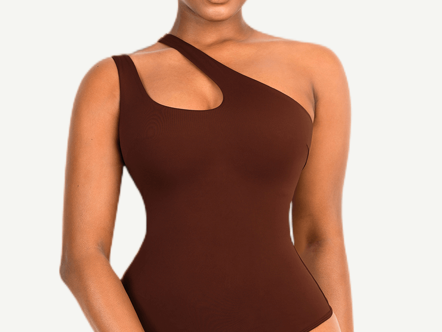Asymmetrical One-Shoulder Shaping Bodysuit