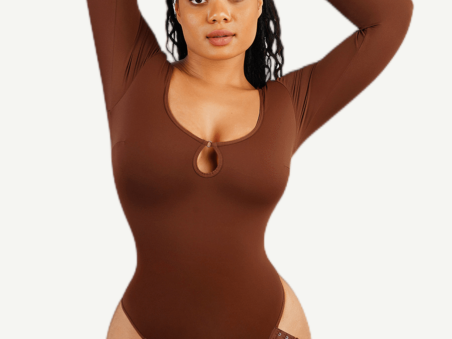 Scoop Neck Thong Bodysuit with Lift