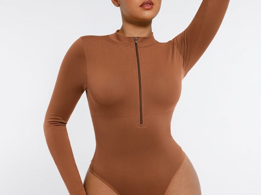 Chic Zip Collar Long Sleeve Bodysuit