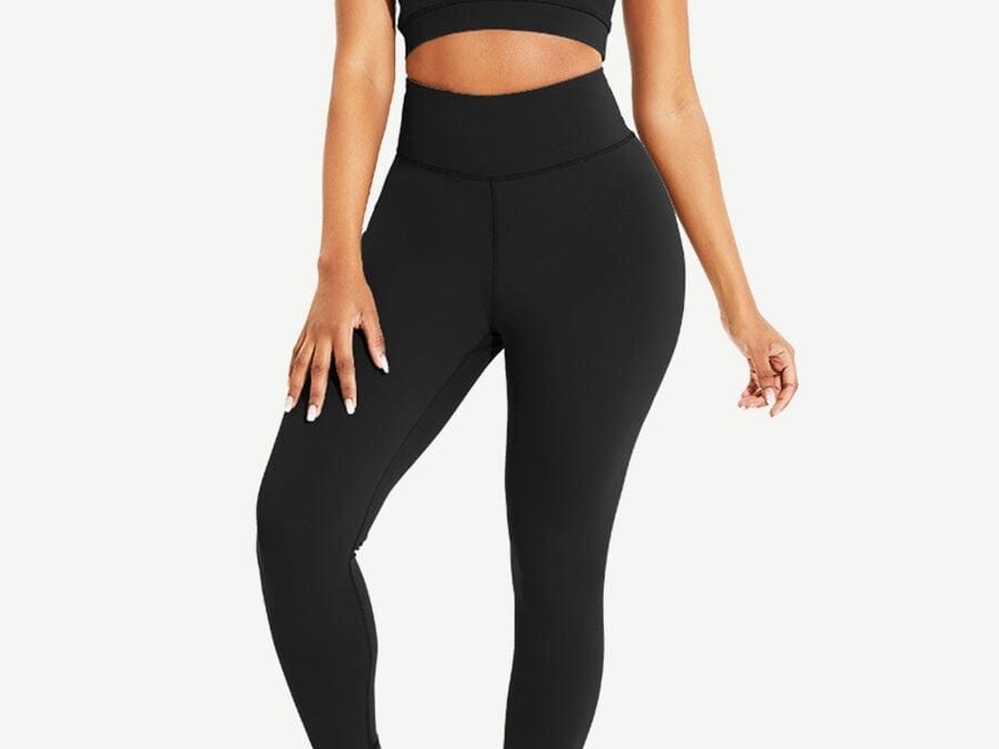 Black Seamless Sports Bra & High-Waist Leggings Set