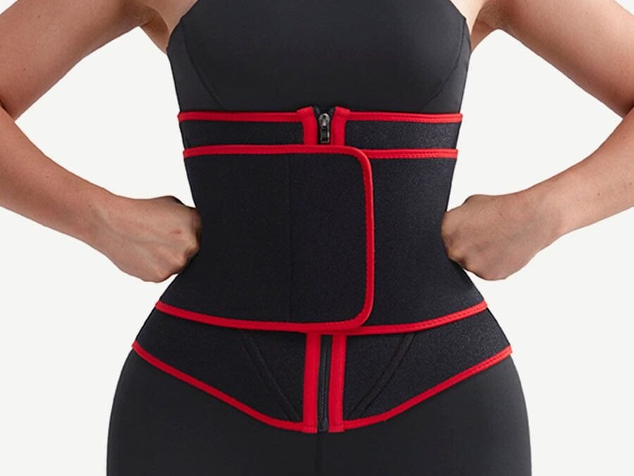 Black Neoprene Waist Trainer with Steel Support