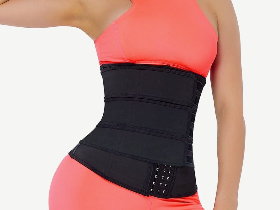 Graceful Black Three-Belt Latex Waist Trainer
