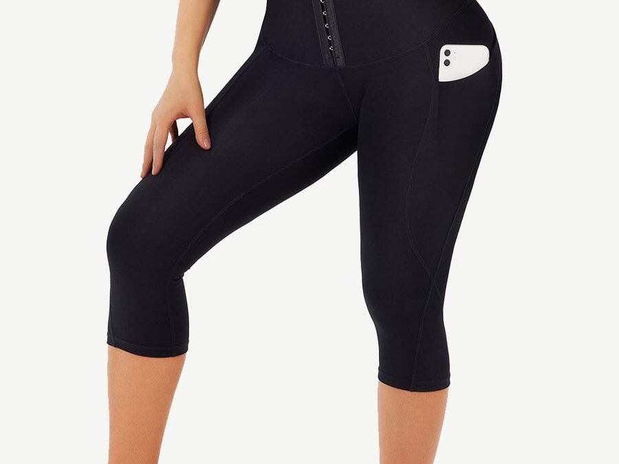 Double Layer Mid-Rise Cropped Trousers with Pockets